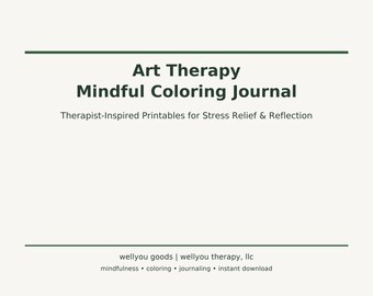 Páginas para colorear conscientes con ideas para la reflexión / Diario imprimible inspirado en la arteterapia