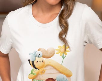 Home Sweet Hive Bee T-Shirt, Cottagecore Bumblebee Graphic