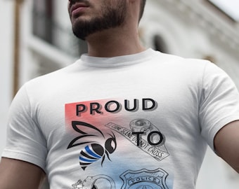 Proud to Bee Police Officer T-Shirt, Law Enforcement Gift, Thin Blue Line Tee