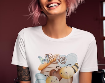 Bee Happy Graphic T-Shirt, Uplifting Mental Health Tee