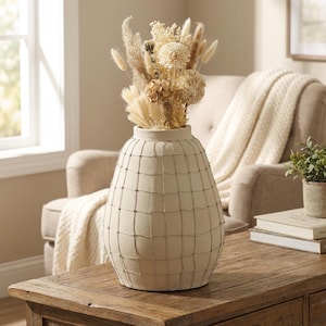 Briful - Large Rustic Ceramic Vase, Vintage Farmhouse Vase, Natural Terracotta, Antique Ceramic, Decor For Living Room, Kitchen, Fireplace, Table, 7 - View #12