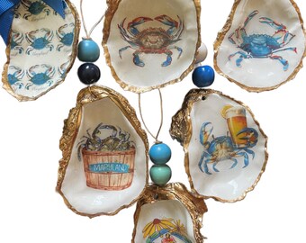 Maryland Themed Oyster Ornaments