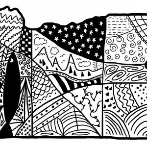 Hand Drawn State of Oregon Doodle Art Digital Download SVG PNG