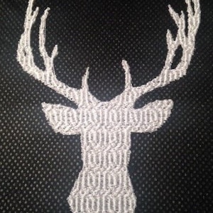 Machine Embroidery Design - Deer Head filled with pretty Cable Stitch