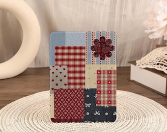 Cute Red-blue Collage Kindle Case with Hand Strap For Paperwhite 12/11/10 Colorsoft Kindle 2022 2024 Kindle 6"6.8"7" Kobo Clara/Libra Cover