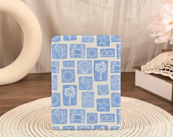 Blue Summer Elements Cute Kindle Case Book Cover with Hand Strap For Paperwhite 12/11/10 Colorsoft 2024 2022 Kindle 6"6.8"7"Kobo Clara/Libra