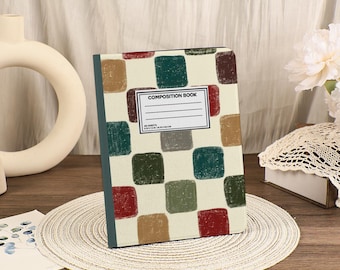 Grid Composition Book Simple iPad Case with Pencil Holder For iPad 10/9/8 iPad Air 5/6/7 Pro 9.7"11"12.9" Mini 5/6/7 2025 iPad 11 A16 Cover