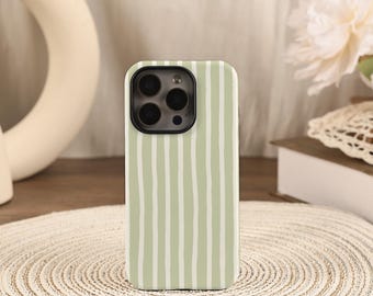 Green Stripes Abstract Phone Case iPhone Cover For iPhone 17/16/15/14/13/12 Pro Max 16/15/14 Plus 12/13 Mini X XS XR SE 16e New 17 Pro 17Air