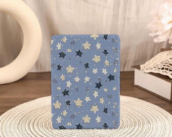 Retro Blue Star Kindle Case Cover with Hand Strap For Paperwhite 12/11/10 Colorsoft Kindle 2022 2024 Kindle 6"6.8"7"10.2" Kobo Clara/Libra