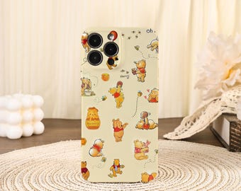 Yellow Winnie the Pooh Soft Glossy Phone Case iPhone Case For iPhone 17/16/15/14/13/12 ProMax 16/15/14Plus 12/13Mini X XS XR 17 Pro 17 Air