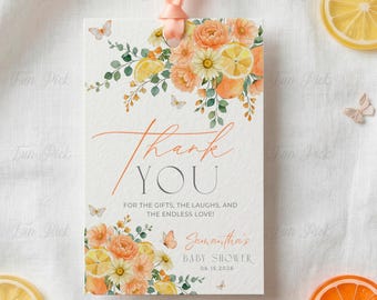 Etiquetas para despedida de soltera con temática cítrica: Regalos de agradecimiento "Main Squeeze", Plantilla de Canva (descarga digital) PRI15