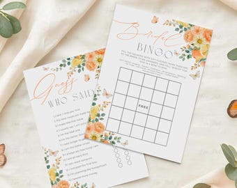 Juegos para despedida de soltera con temática cítrica: Paquete de actividades florales Main Squeeze, plantilla de Canva - (Descarga digital) PRI15