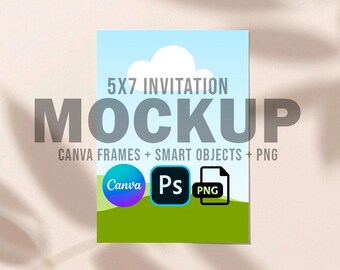 Maqueta de invitación de Canva: Tarjeta editable de 5x7 pulgadas, plantilla de boda bohemia - FAC01