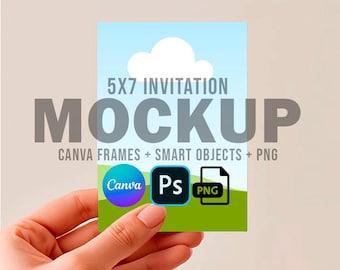 Maqueta de invitación de Canva: Tarjeta editable de 5x7 pulgadas, plantilla de boda bohemia - FAC01