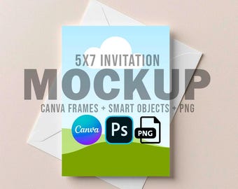 Maqueta de invitación de Canva: Tarjeta editable de 5x7 pulgadas, plantilla de boda bohemia - FAC01