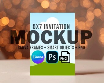 Maqueta de invitación de Canva: Tarjeta editable de 5x7 pulgadas, plantilla de boda bohemia - FAC01