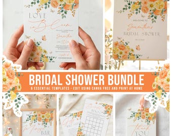 Citrus Bridal Shower Bundle: Main Squeeze Theme Party Kit, Canva Template - (Digital download) PRI15