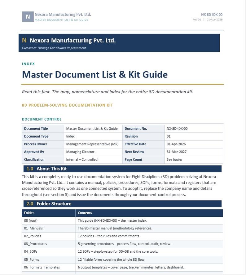 8D Problem Solving Documentation Kit | Eight Disciplines Corrective Action Templates | Quality Improvement Documentation Package image 2