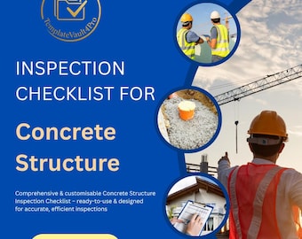 Concrete Structure Inspection Checklist – Editable Civil Engineering Audit Template | Construction Quality Control | Instant Download
