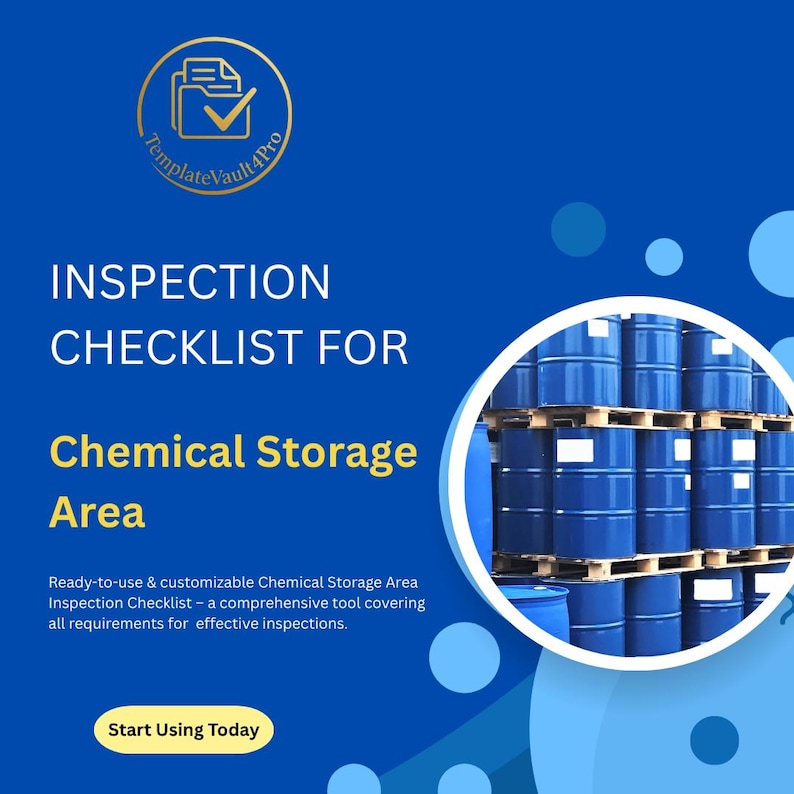 Chemical Storage Inspection Checklist – Editable Safety Audit (instant ...