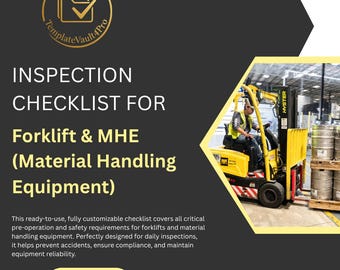 Forklift Inspection Checklist – Editable Safety Audit Template (Digital Download)