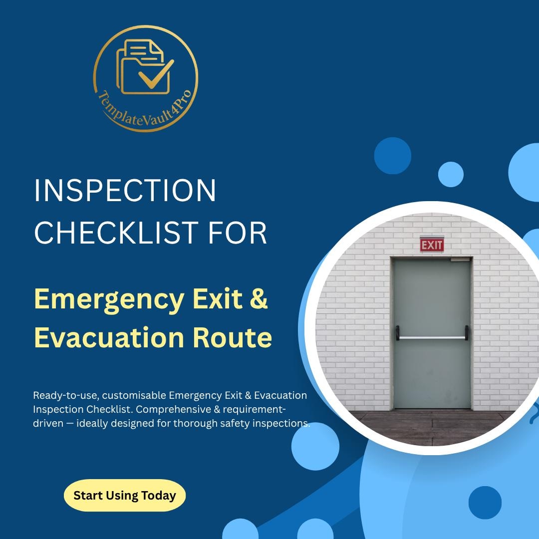 Emergency Exit Inspection Checklist – Fire Safety Audit Template ...