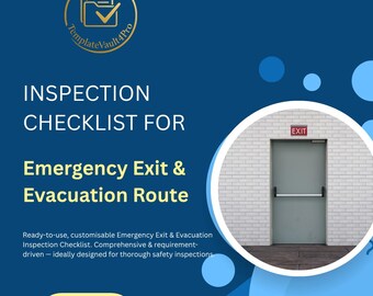 Liste de contrôle pour l'inspection des issues de secours – Modèle d'audit de sécurité incendie (téléchargement instantané)