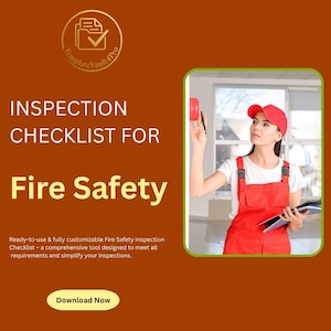 Checklista för brandskyddsinspektion – OSHA- och NFPA-efterlevnad (redigerbar, direkt nedladdning)