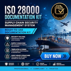 ISO 28000-dokumentationskit | Mallar för säkerhetshanteringssystem för leveranskedjan | Paket med efterlevnad av säkerhetshantering