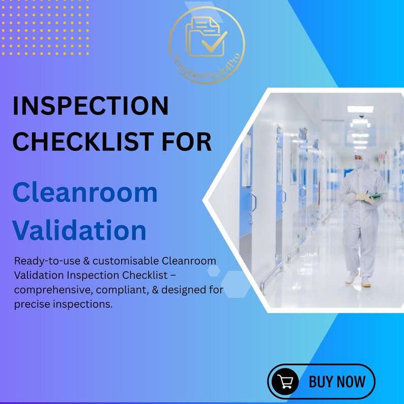 Cleanroom Validation Inspection Checklist – Editable GMP Compliance ...