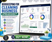 Cleaning Business Bookkeeping Excel Dashboard | Income Expense Ledger + P&L | Client Invoices, Payments Job Profit Tracker Template