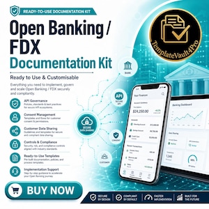 Dokumentationspaket för öppen bankverksamhet och FDX | Mallar för efterlevnad av finansiella datautbyten | Dokumentationspaket för öppen ekonomi
