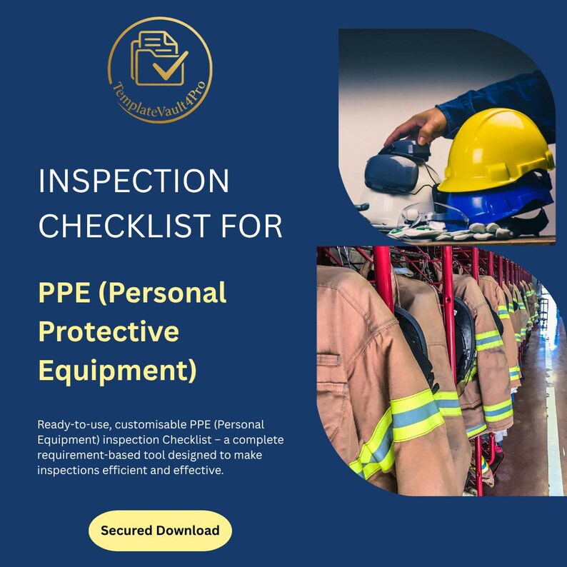 PPE Inspection Checklist – Editable Workplace Safety Audit Template ...