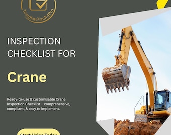Comprehensive Crane Inspection Checklist – Editable Safety & Maintenance Audit Template | OSHA Compliance | Instant Download