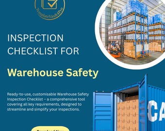 Warehouse Safety Inspection Checklist – OSHA/ISO Compliance (Digital Download)