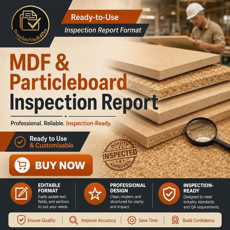 Pdf File Report Design MDF Particleboard Inspection Report Template | Engineered Wood Quality ...
