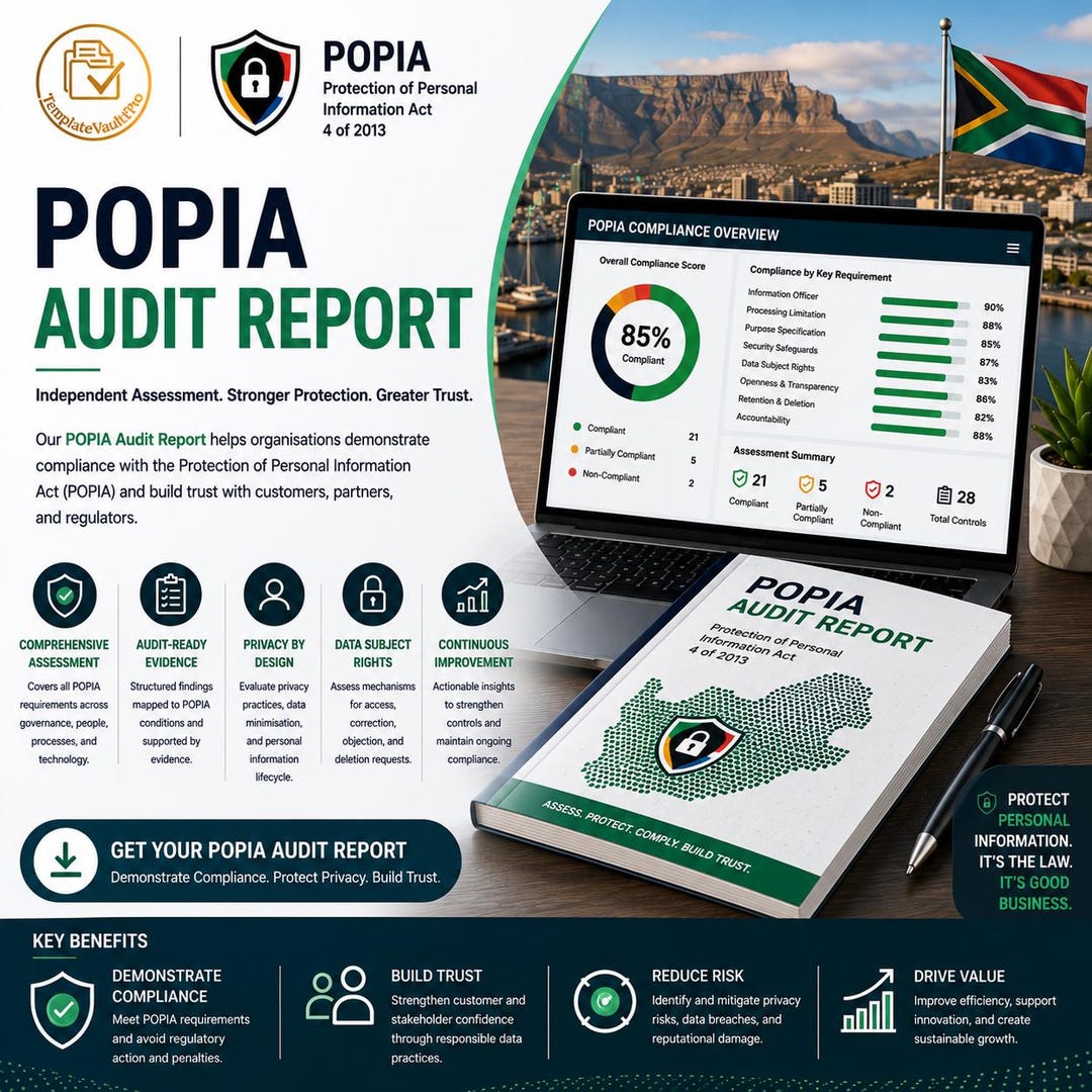 Pokopia Checklist.pdf POPIA Audit Report Template | South Africa Privacy Compliance ...