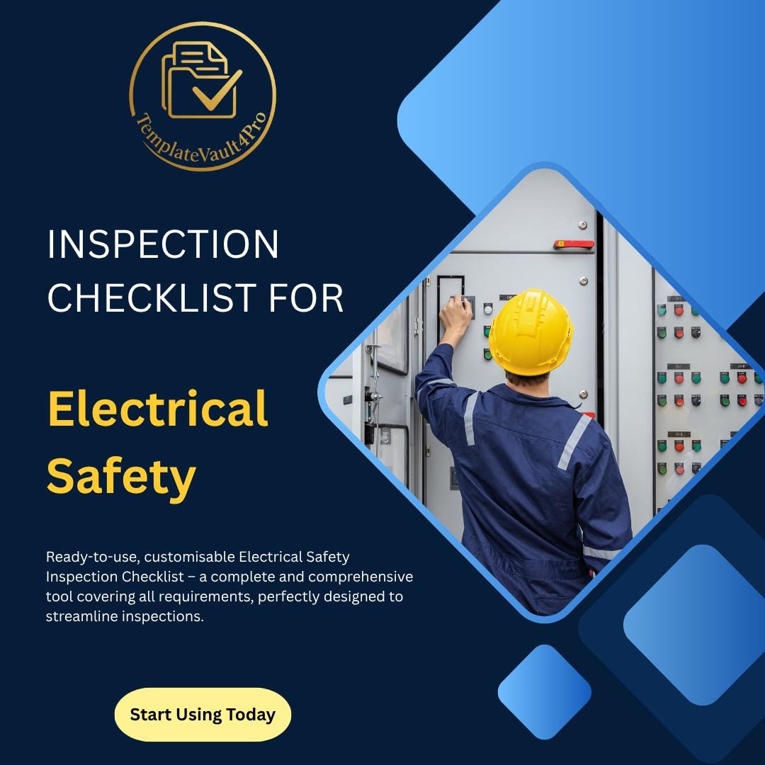 Osha Electrical Checklist.pdf Electrical Safety Inspection Checklist – OSHA, NFPA, ISO Compliance ...
