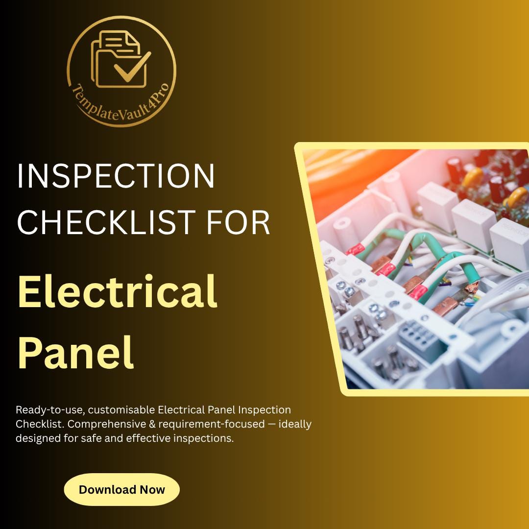 Electrical Panel Inspection Checklist - Etsy