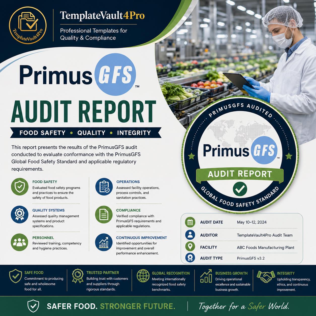 Primusgfs Checklist.pdf Primusgfs Audit Report Template | Food Safety Compliance | Editable ...