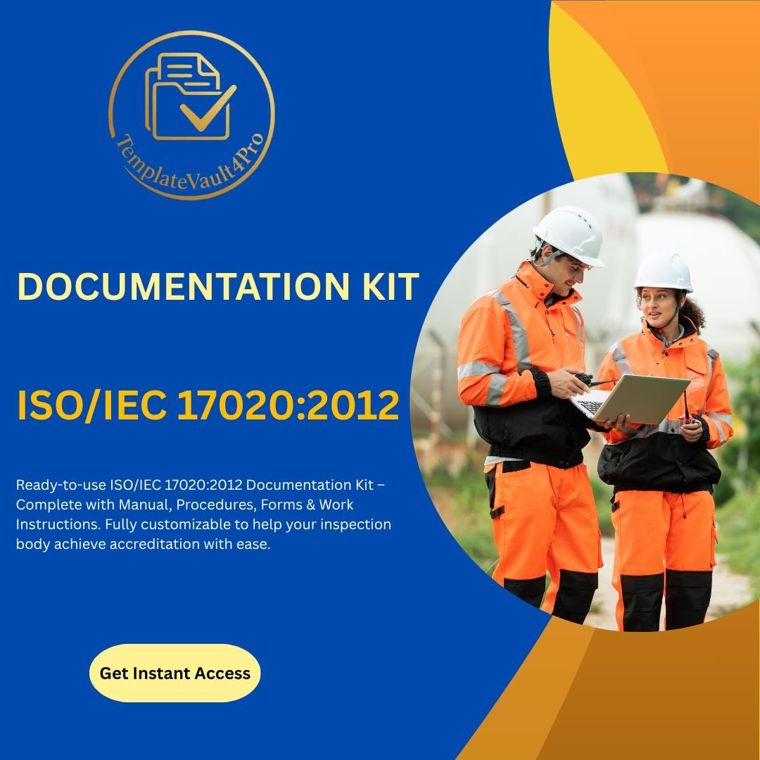 ISO/IEC 17020:2012 Documentation Kit – Complete Editable Toolkit for ...