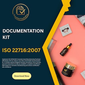 ISO 22716 Documentation Kit – Editable GMP Templates for Cosmetics Manufacturing | Digital Download