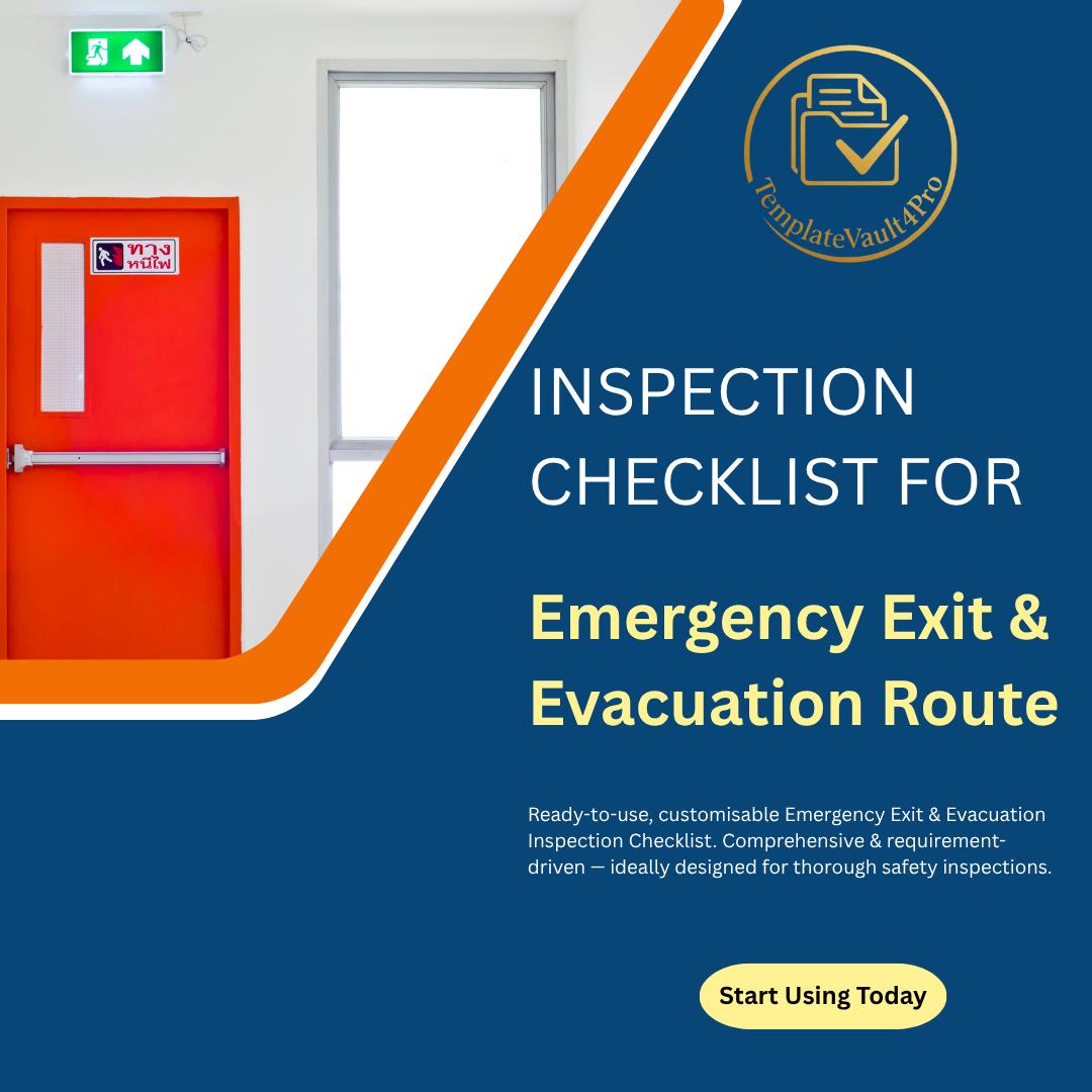 Emergency Exit Inspection Checklist – Fire Safety Audit Template ...