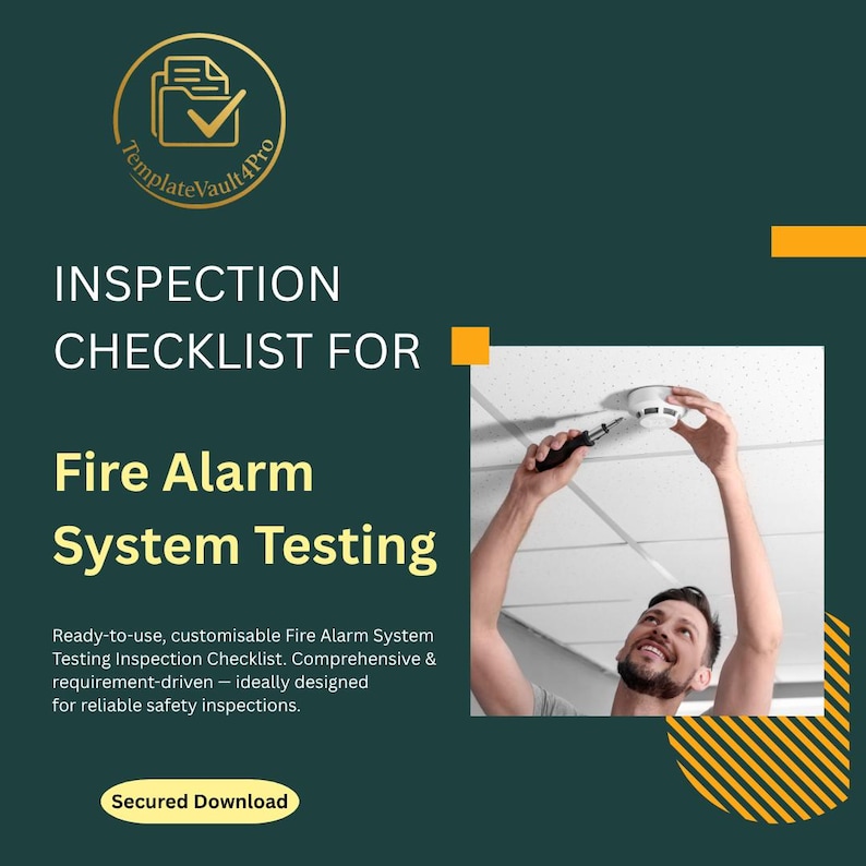 Fire Alarm System Inspection Checklist – Editable, OSHA/NFPA Compliance ...