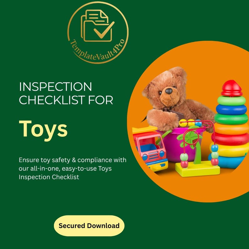 Toy Test Checklist Toys Inspection Checklist – Safety & Quality Audit Template (instant ...