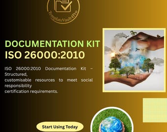 Kit di documentazione ISO 26000:2010 / Modelli di sistema di gestione della responsabilità sociale / Manuale ISO modificabile, procedure