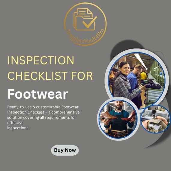 Footwear Inspection Checklist – Shoe Quality Control, Factory Audit (Digital Download)