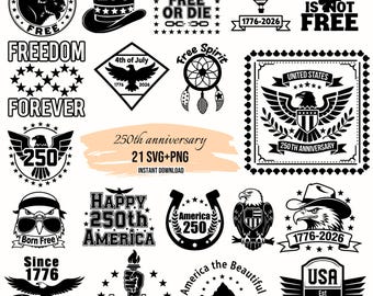 Patriotic Eagle SVG Cut File Bundle | 4th of July PNG Clipart | America Independence Day Cricut Silhouette, 1776-2026