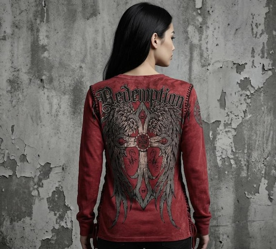 Y2K Gothic Graphic Long Sleeve T-shirt - Oversized Hip Hop Top