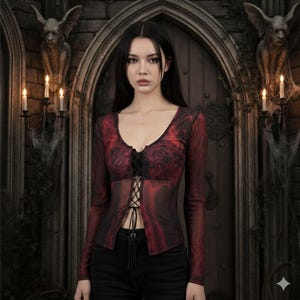 Womens Y2k Laced Long Sleeve Shirt - Etsy